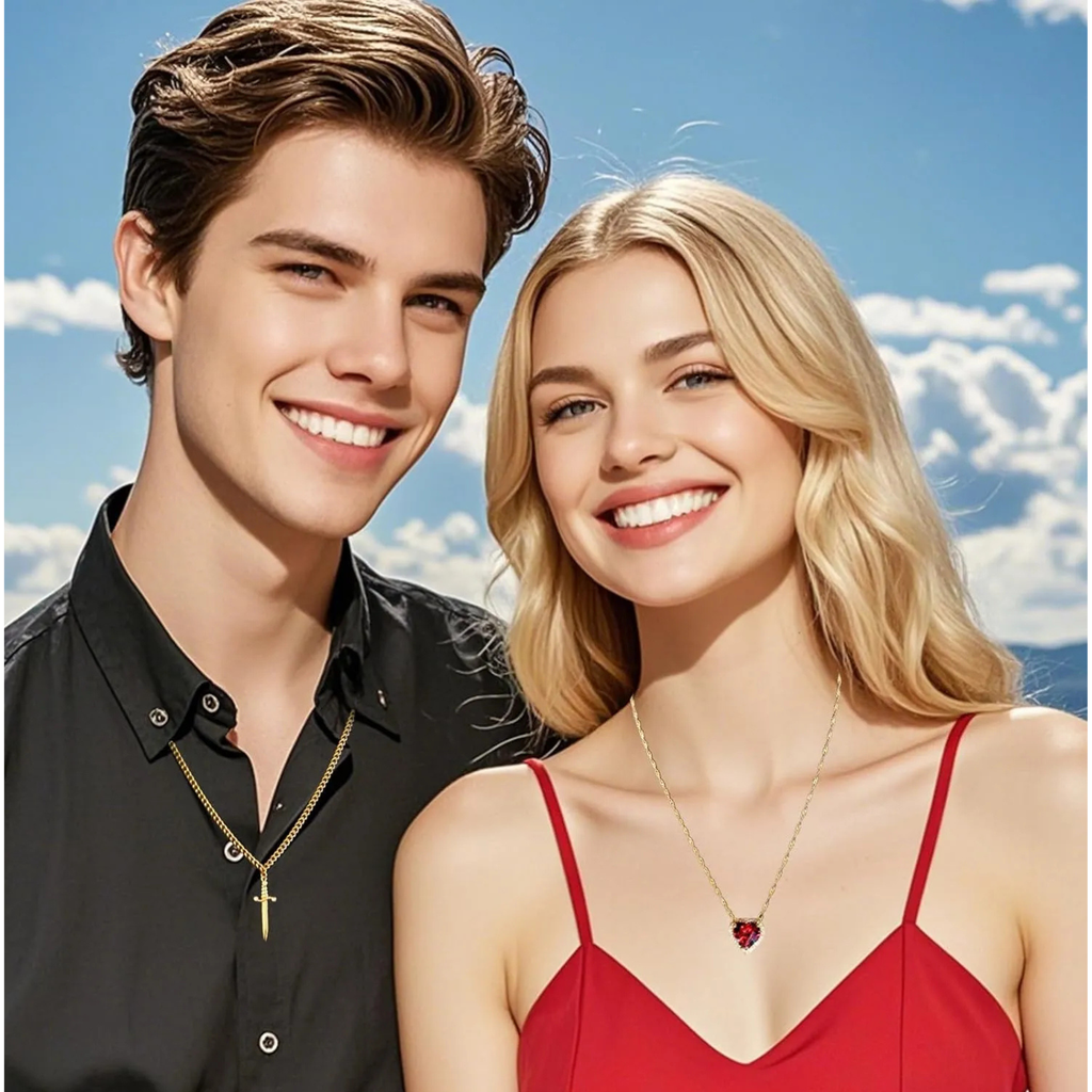 COLLAR CORAZON Y ESPADA