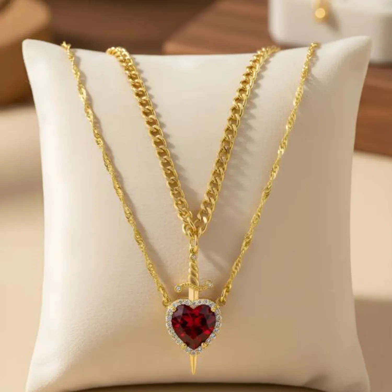 COLLAR CORAZON Y ESPADA